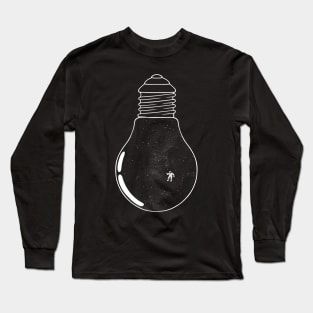 Gravity Astronaut Black and White Lightbulb by Tobe Fonseca Long Sleeve T-Shirt